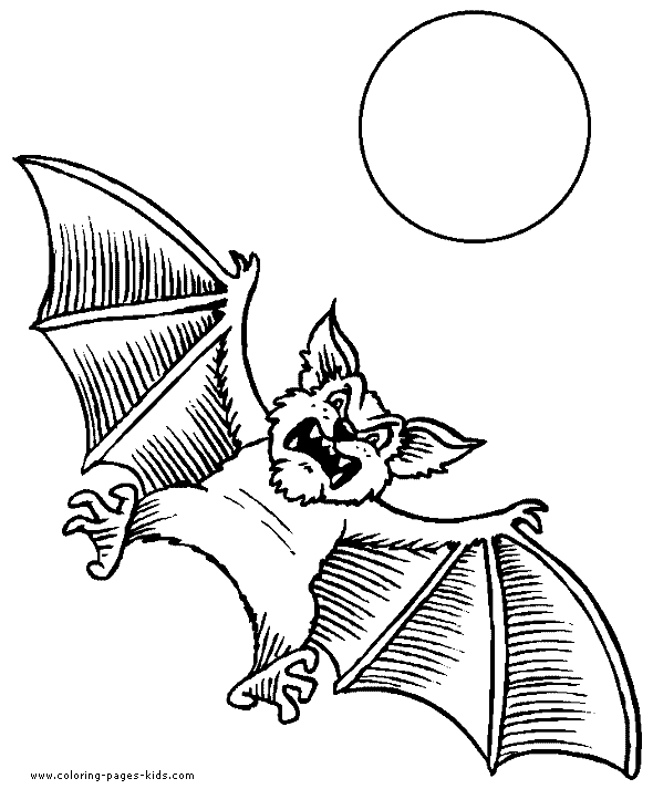 Scary bat coloring sheet