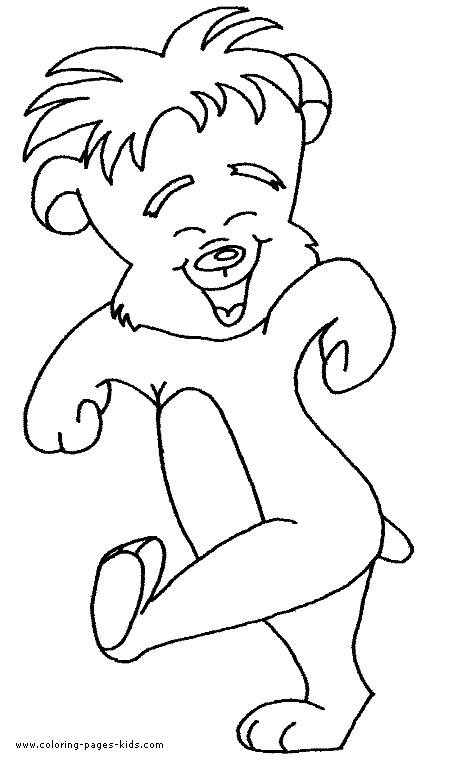 bear coloring page for kids