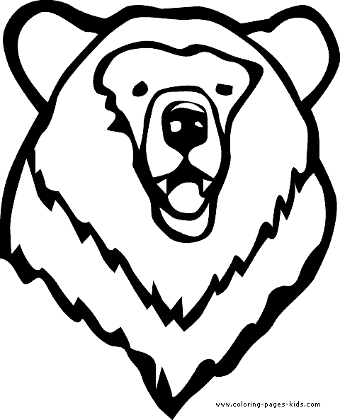 Bear head coloring page for toddlers