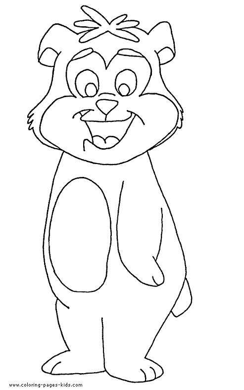 Happy bear coloring book page