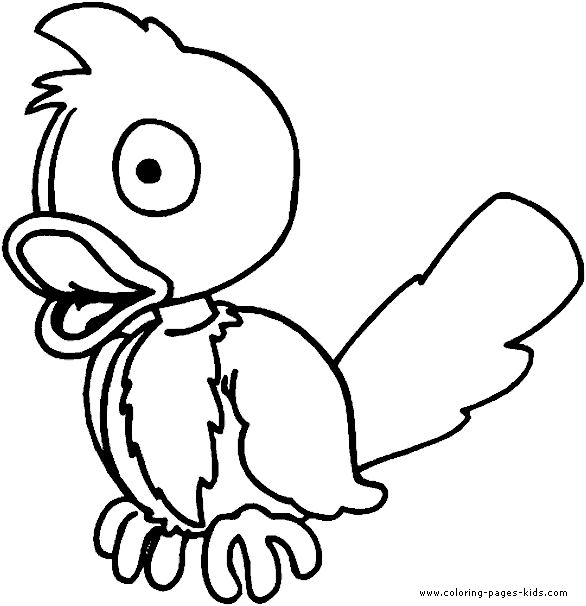 Birds Coloring Page For Kids - Cuckoo clock bird