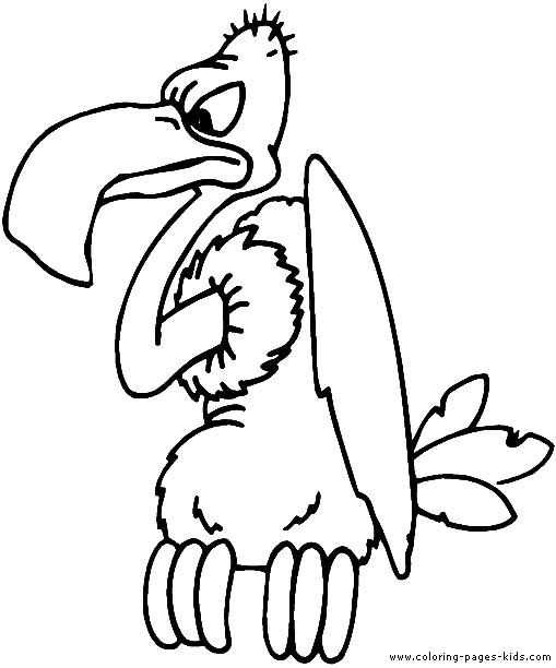 Angry vulture bird coloring printable for kids
