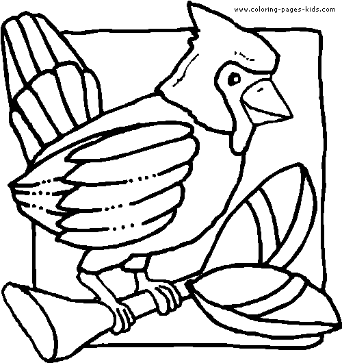 Bird Coloring Picture Print Cardinal Color Colour Sheet Free Pages
