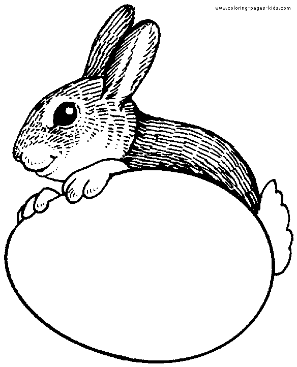 Bunny with Easter egg coloring page for kids
