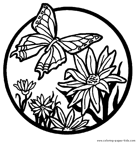 free coloring pages of flowers. Butterflies Coloring pages