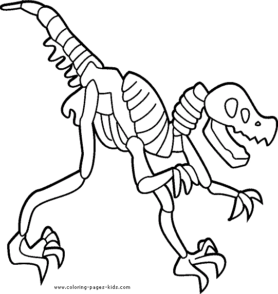Dinosaur bones color page