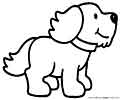 Dog Coloring Pages Free Kids Puppy Bone Sheet Page Small