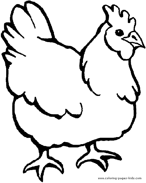 chicken color page, animal coloring pages, color plate, coloring sheet,printable coloring picture