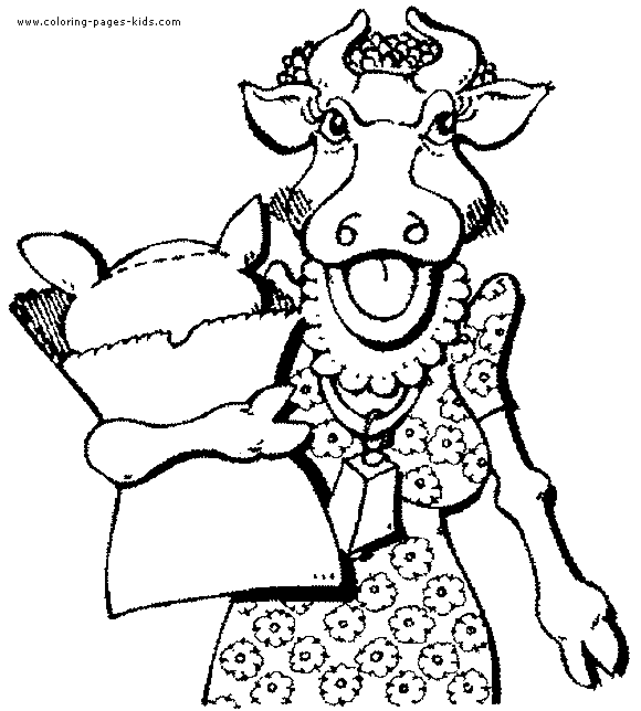 farm animal coloring pages. Cow color page, animal