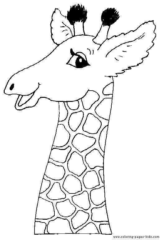Head of a Giraffe color page.
