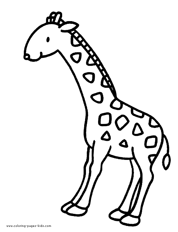 Giraffe Coloring Page Color Animal Pages Plate Sheet Printable Elephants