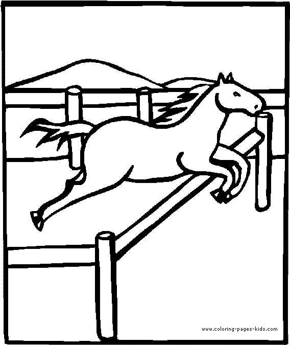 Jumping Horse coloring page for toddlers