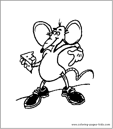 Mouse with cheese color page