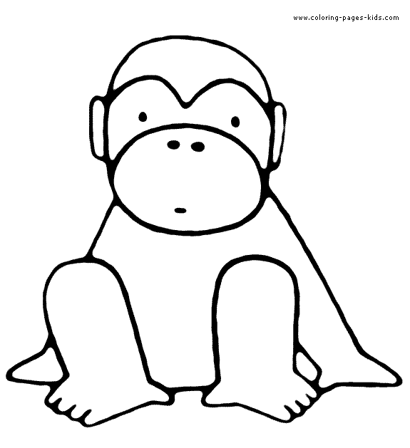 Monkey color page, animal coloring pages, color plate, coloring sheet,printable coloring picture