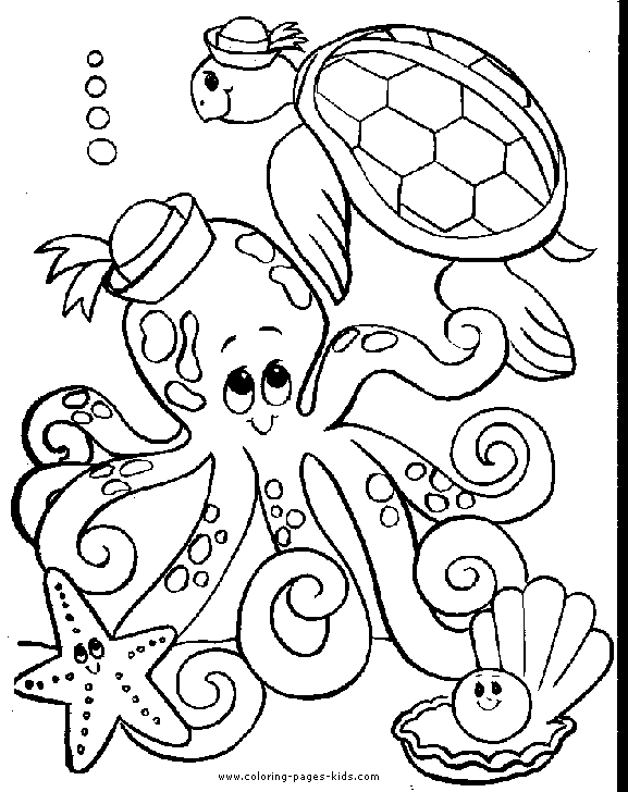 Octopus color page, animal coloring pages, color plate, coloring sheet,printable coloring picture