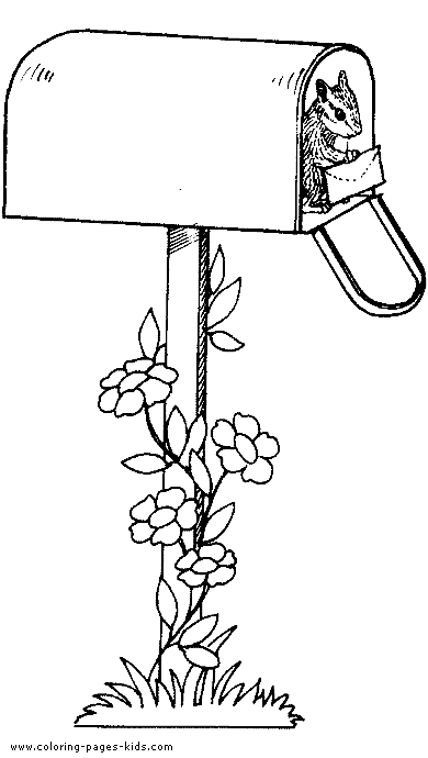 mailbox coloring pages for kids - photo #3