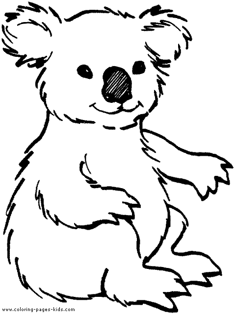 Zoo animals Coloring pages. Koala Bear color page.