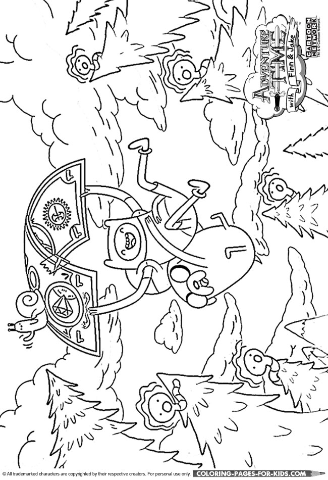 Finn and Jake Adventure Time coloring page for kids