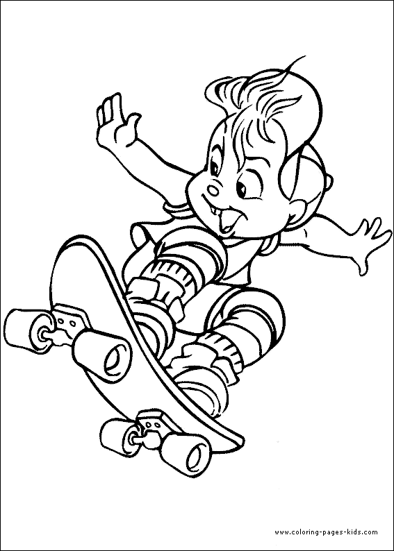 Alvin and the Chipmunks color page cartoon characters coloring pages