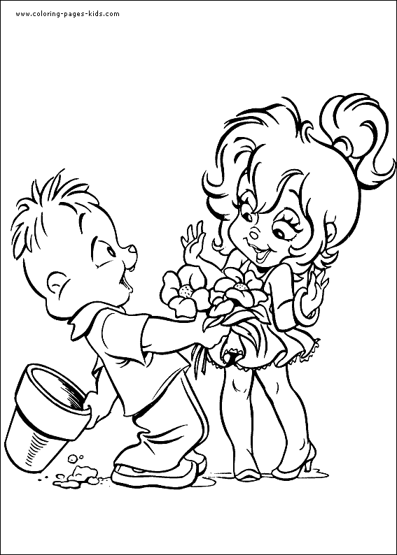 Alvin and the Chipmunks color images of cartoon characters coloring. Alvin and the Chipmunks color