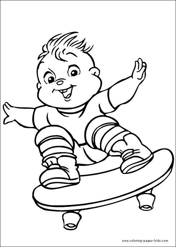 Alvin and the Chipmunks color page, cartoon characters coloring pages, color plate, coloring sheet,printable coloring picture