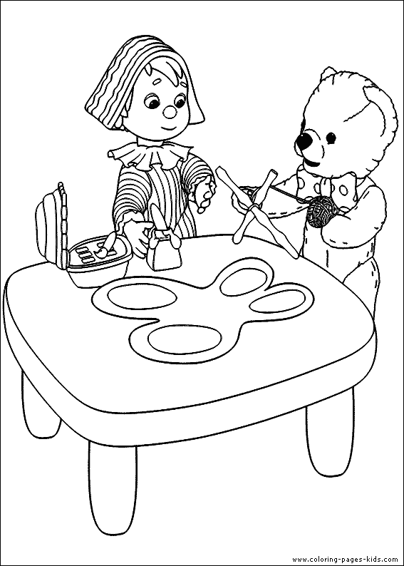 Andy Pandy color page cartoon characters coloring pages