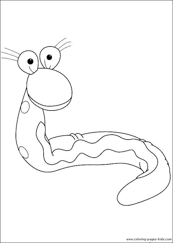 Snake Andy Pandy color page cartoon characters coloring pages