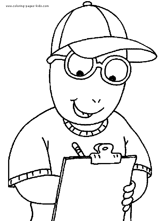 Arthur color page cartoon characters coloring pages