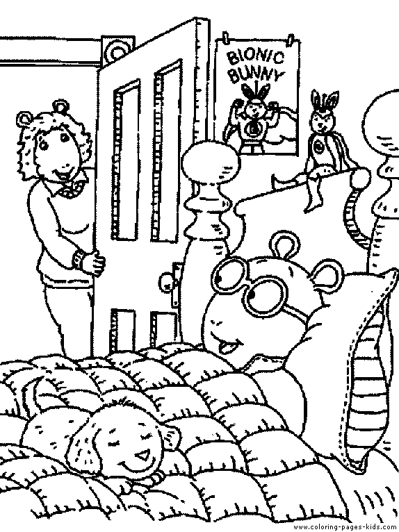 Arthur color page cartoon characters coloring pages