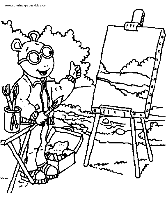 Arthur color page cartoon characters coloring pages