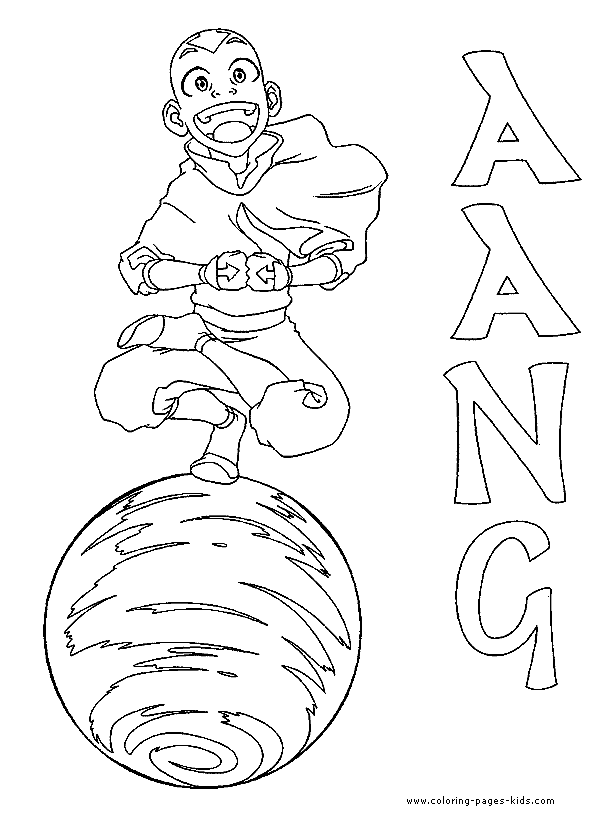 Aang color page, Avatar The Last Airbender color page cartoon characters coloring pages, color plate, coloring sheet,printable coloring picture