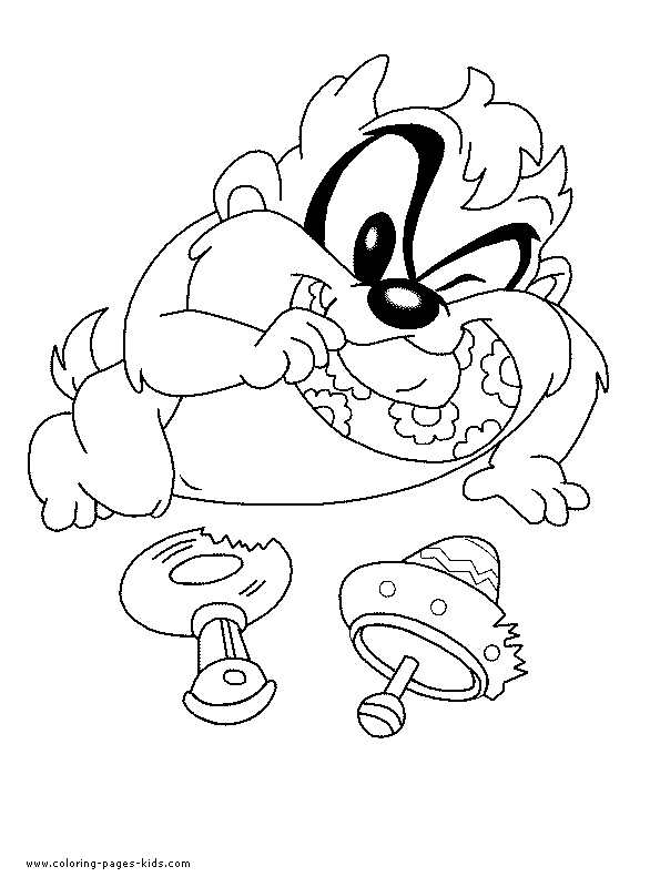 Tazmanian devil Baby Looney Tunes color page cartoon characters coloring pages, color plate, coloring sheet,printable coloring picture
