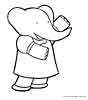 Babar color page, cartoon coloring pages picture print