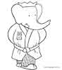 Babar color page, cartoon coloring pages picture print