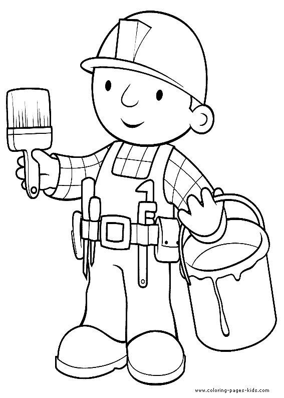 Bob the Builder color page - Coloring pages for kids - Cartoon