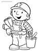 Bob the Builder color page, cartoon coloring pages picture print