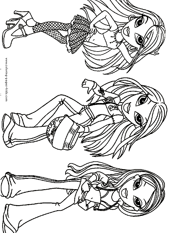 Bratz color page cartoon characters coloring pages, color plate, coloring sheet,printable coloring picture