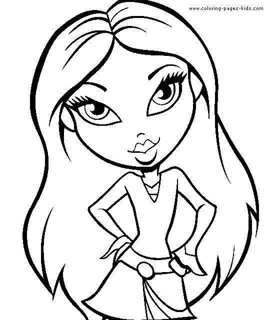 Bratz Color Page Cartoon Color Pages Printable Cartoon Coloring 