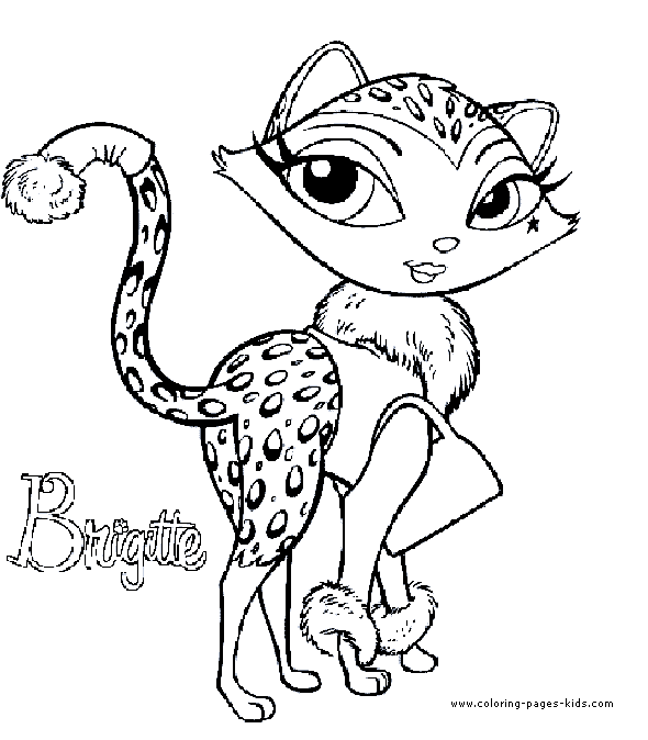 Bratz Petz color page cartoon characters coloring pages