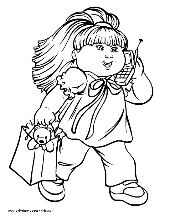 Cabbage Patch Kids color page cartoon characters coloring pages, color plate, coloring sheet,printable coloring picture