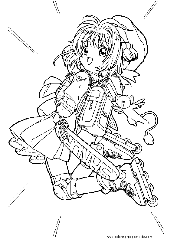 Cardcaptor Sakura color page cartoon characters coloring pages