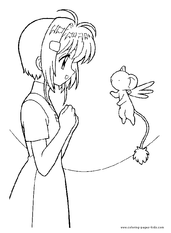 Cardcaptor Sakura color page cartoon characters coloring pages