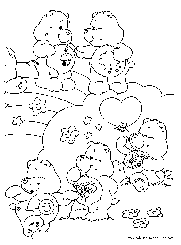 Care Bears party coloring page