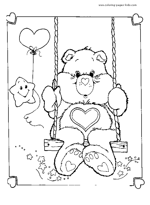 Tenderheart Care Bear coloring page for kids