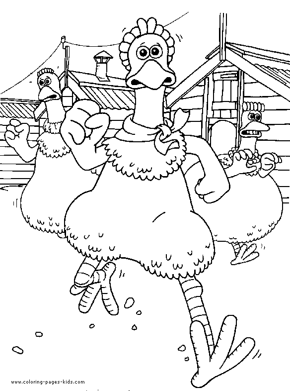 Chicken Run color page cartoon characters coloring pages, color plate, coloring sheet,printable coloring picture