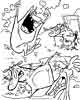 Cow and Chicken color page, cartoon coloring pages picture print