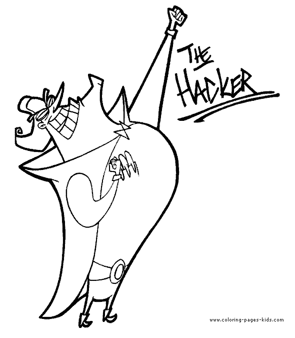 Cyberchase coloring sheet of The Hacker