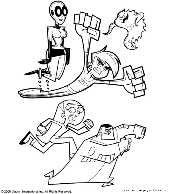 Danny Phantom color page cartoon characters coloring pages, color plate, coloring sheet,printable coloring picture
