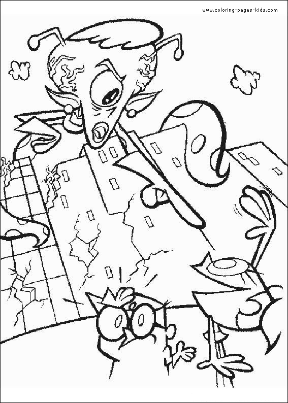 Dexter's Laboratory color page cartoon characters coloring pages, color plate, coloring sheet,printable coloring picture