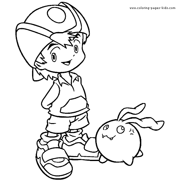 Digimon color page cartoon characters coloring pages